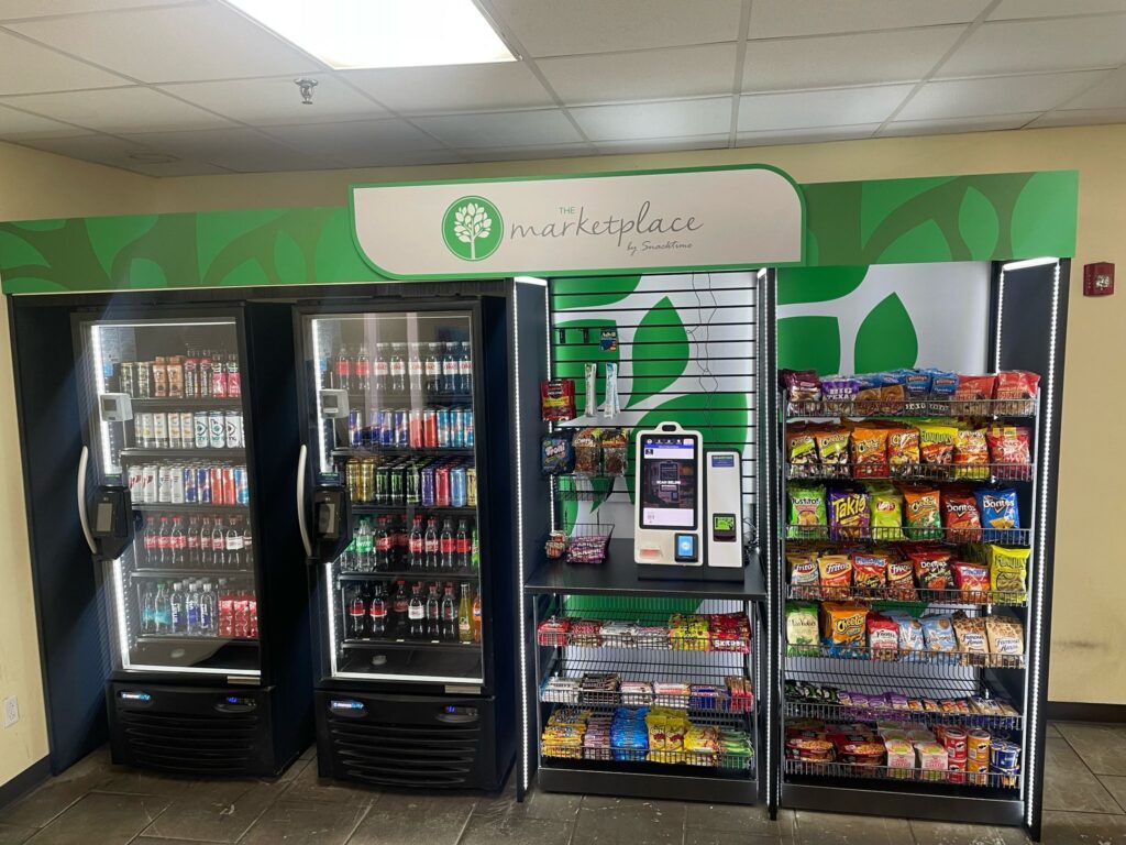 full-sized micro market installation by stx snacktime vending 2026